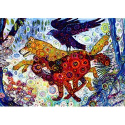 Grafika (t-00884) - Sally Rich: "Wolves in a Blue Wood" - 1500 pieces puzzle