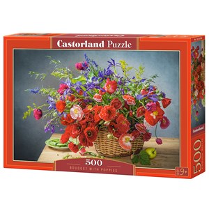 Castorland (B-53506) - "Bouquet with Poppies" - 500 pieces puzzle