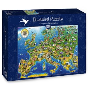 Bluebird Puzzle (70322) - Adrian Chesterman: "European Landmarks" - 1000 pieces puzzle