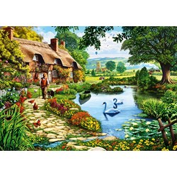 Bluebird Puzzle (70315) - Steve Crisp: "Cottage by the Lake" - 1000 pieces puzzle