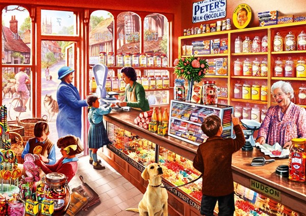 Bluebird Puzzle (70318) - Steve Crisp: "Sweetshop" - 1000 pieces puzzle