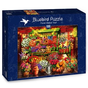 Bluebird Puzzle (70333) - Ciro Marchetti: "Flower Market Stall" - 1000 pieces puzzle