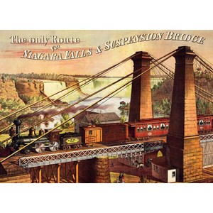 D-Toys (74966) - "The only Route via Niagara Falls & Suspension Bridge" - 1000 pieces puzzle