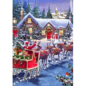Bluebird Puzzle (70073) - "Santa And Sleigh" - 1000 pieces puzzle