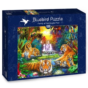 Bluebird Puzzle (70155) - Jan Patrik Krasny: "Family at the Jungle Pool" - 1000 pieces puzzle