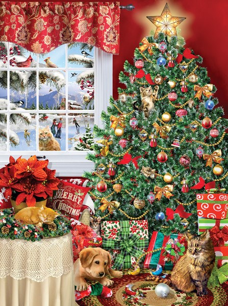 SunsOut (35020) - Lori Schory: "Cat Tree" - 1000 pieces puzzle