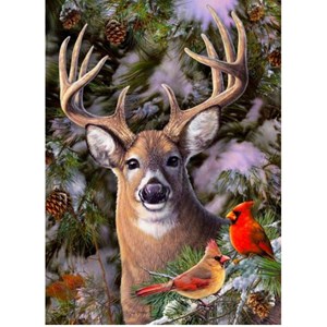 Cobble Hill (85014) - Greg Giordano: "One Deer Two Cardinals" - 500 pieces puzzle