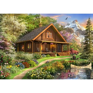 Bluebird Puzzle (70118) - Dominic Davison: "A Log Cabin Somewhere in North America" - 500 pieces puzzle