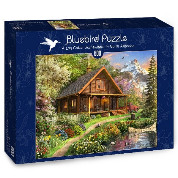 Bluebird Puzzle (70118) - Dominic Davison: "A Log Cabin Somewhere in North America" - 500 pieces puzzle
