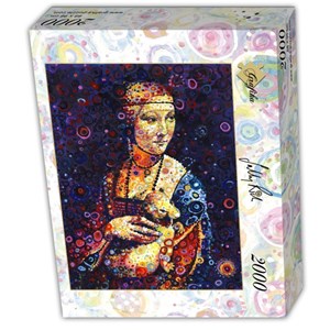 Grafika (t-00887) - Leonardo Da Vinci, Sally Rich: "Lady with an Ermine" - 2000 pieces puzzle
