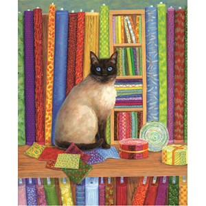 SunsOut (31616) - Linda Elliott: "Quilt Shop Cat" - 1000 pieces puzzle