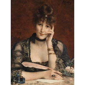 Grafika (00480) - Alfred Stevens: "The Letter" - 2000 pieces puzzle