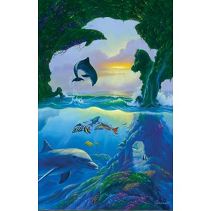 SunsOut (75542) - Jim Warren: "7 dolphins" - 1000 pieces puzzle