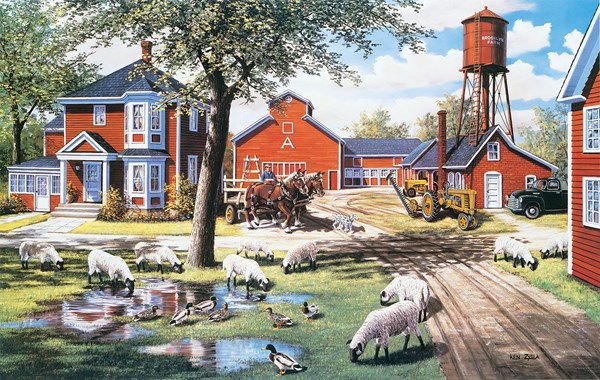 SunsOut (39677) - Ken Zylla: "Farmyard Companions" - 550 pieces puzzle