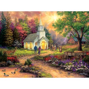 SunsOut (33709) - Chuck Pinson: "XXL Pieces - Chuck Pinson - Country Church" - 1000 pieces puzzle