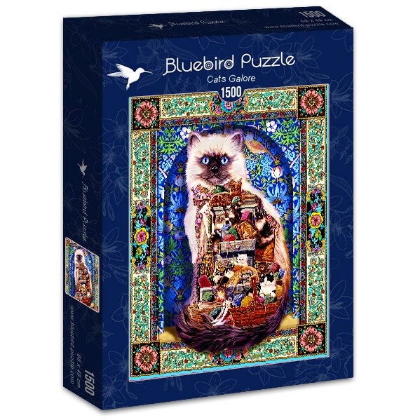Bluebird Puzzle (70154) - Lewis T. Johnson: "Cats Galore" - 1500 pieces puzzle