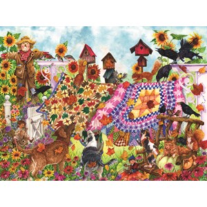 SunsOut (20225) - Wendy Edelson: "Autumn Garden Quilts" - 1000 pieces puzzle