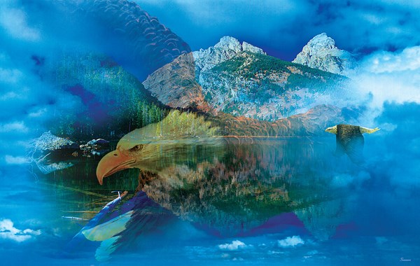 SunsOut (50777) - Gordon Semmens: "Eagle Dreamscape" - 550 pieces puzzle