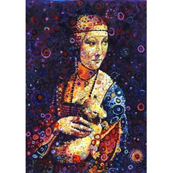 Grafika (02842) - Leonardo Da Vinci, Sally Rich: "Lady with an Ermine" - 1000 pieces puzzle