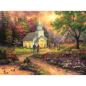SunsOut (33706) - Chuck Pinson: "Country Church" - 1000 pieces puzzle