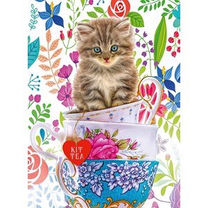 Ravensburger (15037) - "Kitten in a Cup" - 500 pieces puzzle