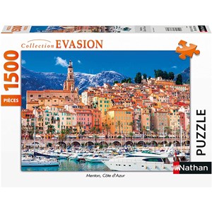 Nathan (87802) - "Menton, France" - 1500 pieces puzzle