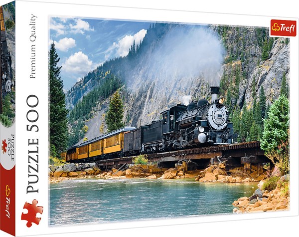 Trefl (37379) - "Mountain Train" - 500 pieces puzzle