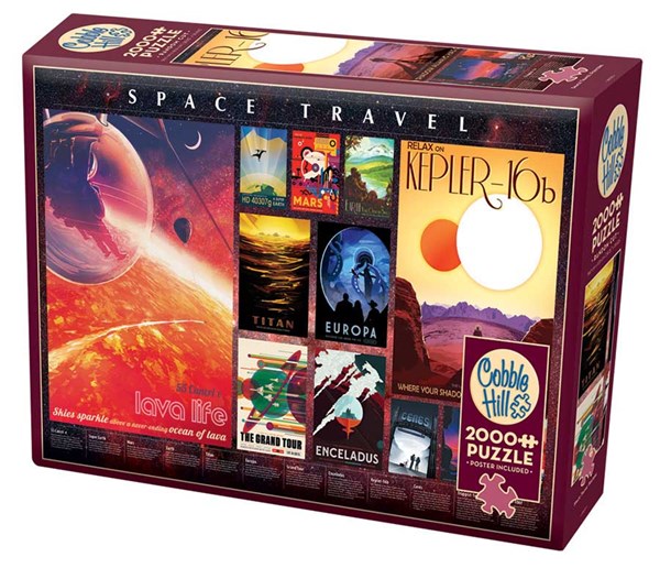 Cobble Hill (89013) - "Space Travel Posters" - 2000 pieces puzzle