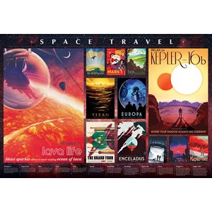 Cobble Hill (89013) - "Space Travel Posters" - 2000 pieces puzzle