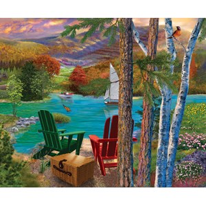 SunsOut (31514) - Bigelow Illustrations: "Lakeside View" - 1000 pieces puzzle