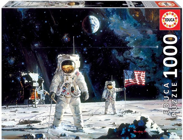 Educa (18459) - Robert McCall: "First Men on the Moon" - 1000 pieces puzzle