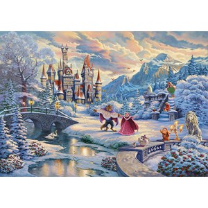 Schmidt Spiele (59671) - Thomas Kinkade: "Disney Beauty and the Beast Magical Winter Evening" - 1000 pieces puzzle