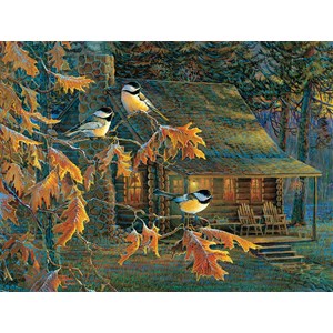 SunsOut (29034) - Sam Timm: "Cabin Chickadees" - 500 pieces puzzle