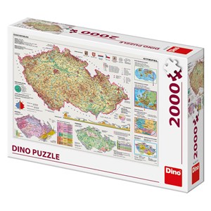 Dino (56117) - "Map of the Czech Republic" - 2000 pieces puzzle