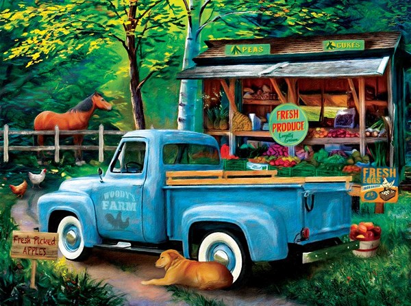 SunsOut (28863) - Tom Wood: "Woodys Farm Stand" - 1000 pieces puzzle