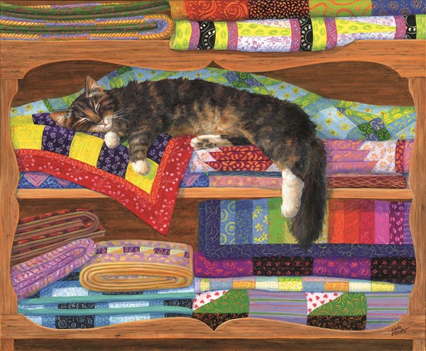 SunsOut (31649) - Linda Elliott: "Quilt Cupboard" - 1000 pieces puzzle