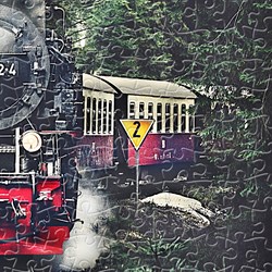 Pintoo (h2159) - "The Steam Train, Switzerland" - 600 pieces puzzle