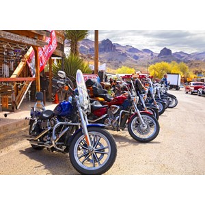 Bluebird Puzzle (70067) - "Rt 66 Fun Run Oatman Motorcycles 4-16 8377" - 1000 pieces puzzle