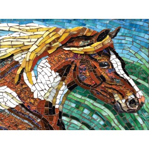 SunsOut (70701) - Cynthie Fisher: "Stained Glass Horse" - 1000 pieces puzzle