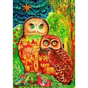 Bluebird Puzzle (70414) - Oxana Zaika: "Owls" - 1000 pieces puzzle