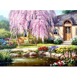 Anatolian (1089) - Sung Kim: "Cherry Blossom Cottage" - 1000 pieces puzzle