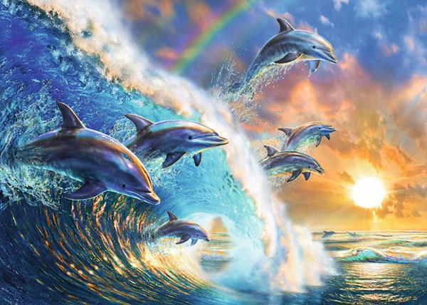 Ravensburger (19580) - Adrian Chesterman: "Dancing Dolphins" - 1000 pieces puzzle