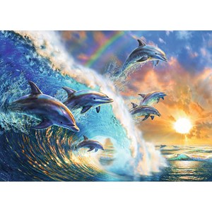 Ravensburger (19580) - Adrian Chesterman: "Dancing Dolphins" - 1000 pieces puzzle