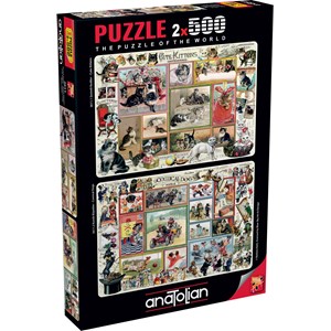 Anatolian (3611) - Barbara Behr: "Cute Kittens & Comical Dogs" - 500 pieces puzzle