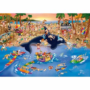 D-Toys (70876) - "Trafic Jam at the Beach" - 1000 pieces puzzle