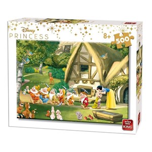 King International (55916) - "Disney Princess, Snow White and the 7 Dwarfs" - 500 pieces puzzle