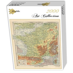 Grafika (01225) - "Map of France, Larousse, 1925" - 2000 pieces puzzle