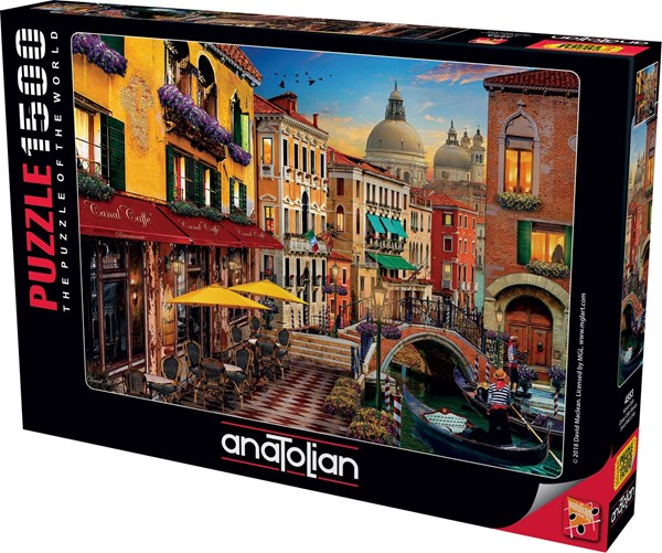 Anatolian (4553) - David McLean: "Canal Cafe Venice" - 1500 pieces puzzle
