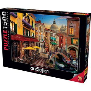 Anatolian (4553) - David McLean: "Canal Cafe Venice" - 1500 pieces puzzle