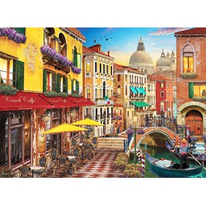 Anatolian (4553) - David McLean: "Canal Cafe Venice" - 1500 pieces puzzle